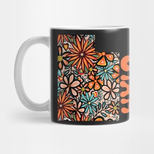 Utah State Design | Artist Designed Illustration Featuring Utah State Filled With Retro Flowers with Retro Hand-Lettering Mug